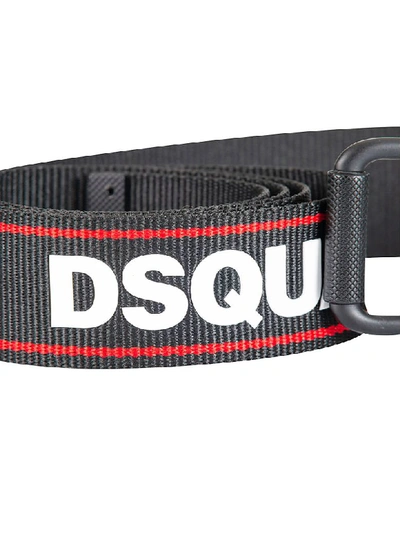 Shop Dsquared2 Buckled Belt In Black/white/red