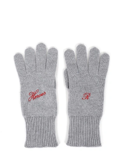 Shop Raf Simons Grey Gloves