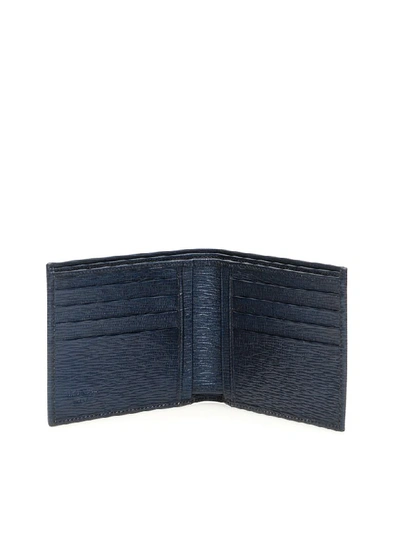 Shop Ferragamo Revival Gancini Wallet In Navy (blue)