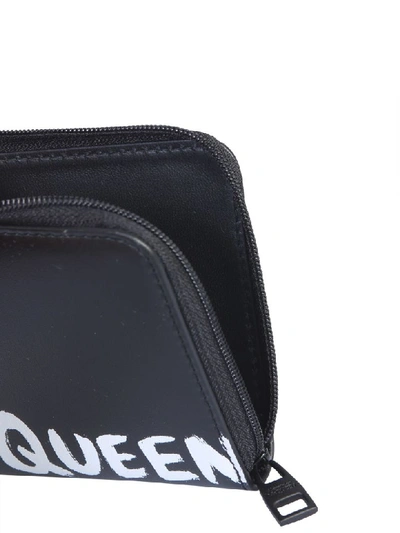 Shop Alexander Mcqueen Wallet With Logo In Nero