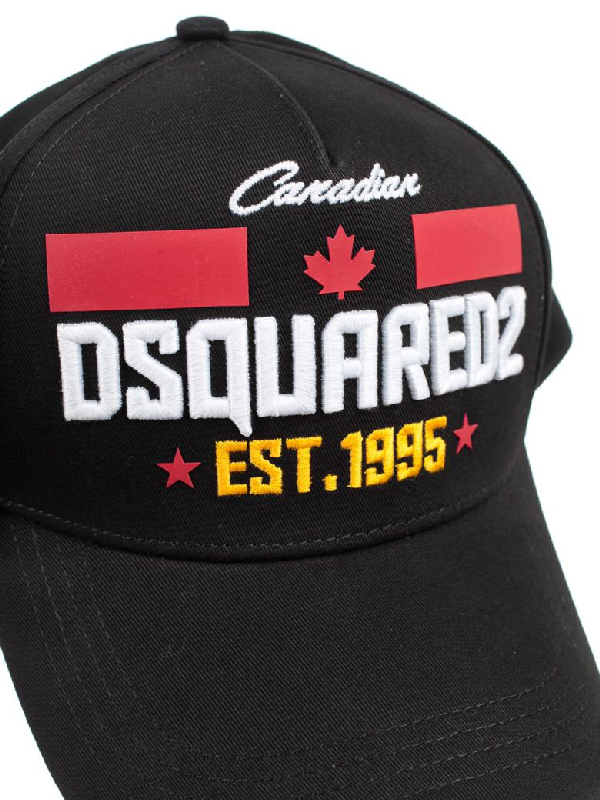 Dsquared2 Baseball Cap Gabardine W/written And Logo In Nero | ModeSens