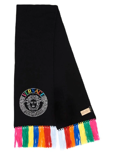 Shop Versace Scarf In Black