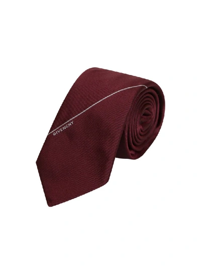 Shop Givenchy Tie In Silk In Rosso