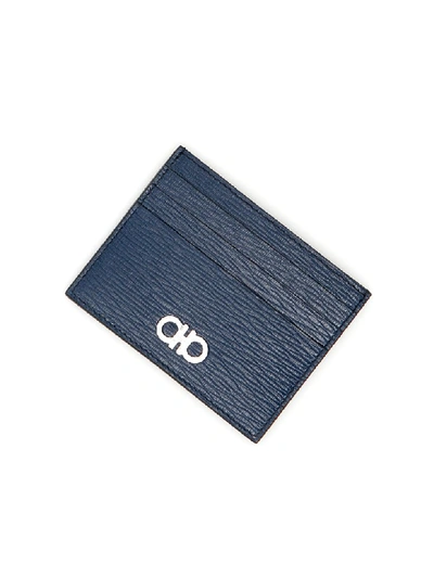 Shop Ferragamo Credit Card Holder In Fjord Blue (blue)