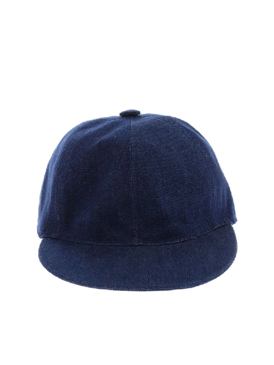 Shop Borsalino Cotton Baseball Hat In Blue