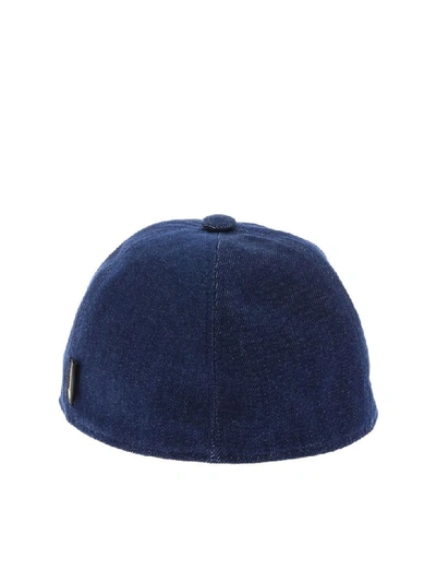 Shop Borsalino Cotton Baseball Hat In Blue