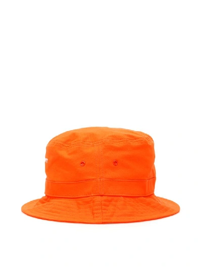 Shop Carhartt Script Bucket Hat In Pepper White (orange)