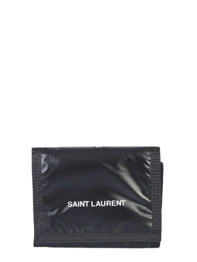 Shop Saint Laurent Compact Wallet In Nero