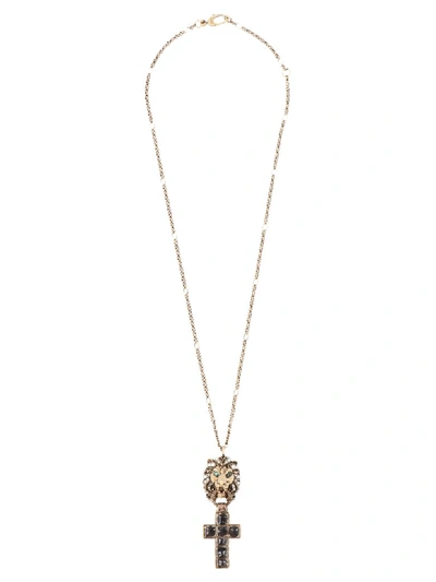 Shop Gucci Lionhead Necklace In Silver