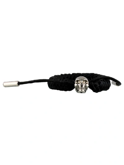 Shop Alexander Mcqueen Medall Braided Bracelet In Black