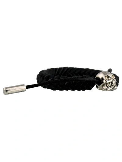 Shop Alexander Mcqueen Medall Braided Bracelet In Black