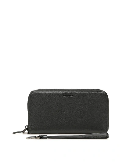 Shop Prada Zip-around Wallet With Wristlet In Nero (black)