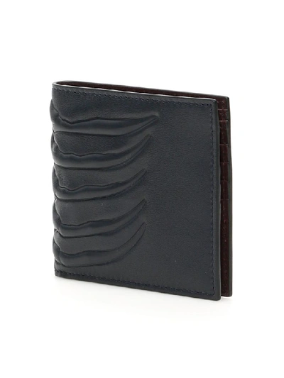 Shop Alexander Mcqueen Ribcage Wallet In Ink Blue (black)