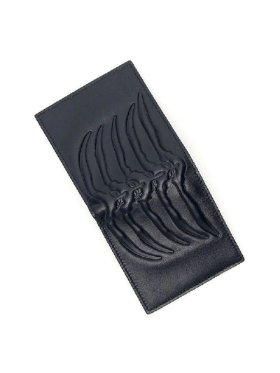 Shop Alexander Mcqueen Ribcage Wallet In Ink Blue (black)