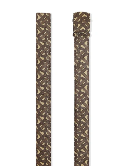 Shop Burberry Covered Clip Belt In Bridle Brown