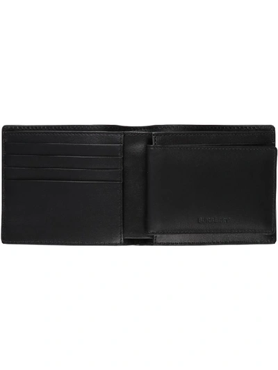 Shop Burberry Leather Flap-over Wallet In Black