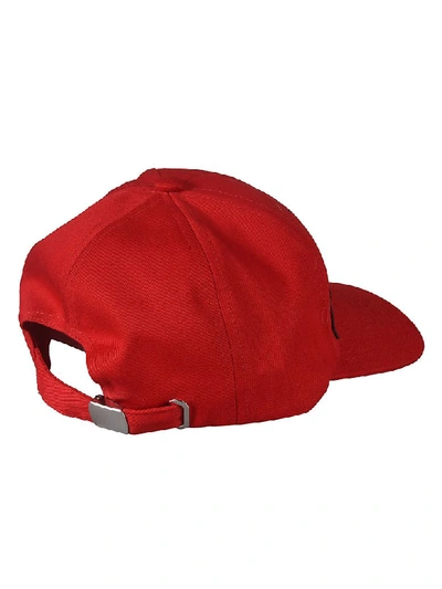 Shop Balmain Logo Cap In Red