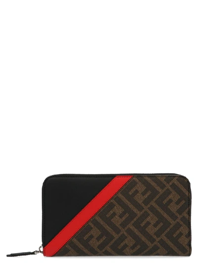 Shop Fendi Ff Diagonal Wallet In Multicolor
