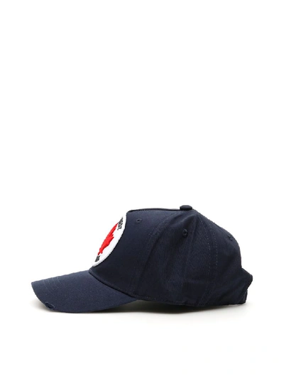 Shop Dsquared2 Baseball Cap With Logo Patch In Navy (blue)