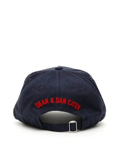 Shop Dsquared2 Baseball Cap With Logo Patch In Navy (blue)