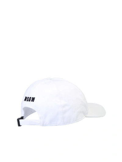 Shop Msgm Embroidered Baseball Hat In White