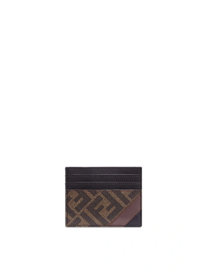 Shop Fendi Monogram Business Card Holder In B Tobacco Multi