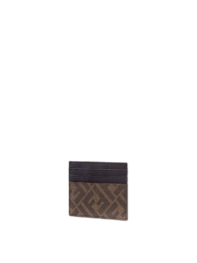 Shop Fendi Monogram Business Card Holder In B Tobacco Multi