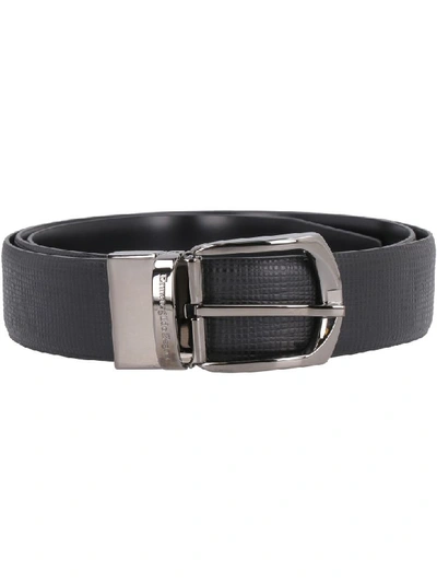 Shop Z Zegna Leather Belt With Two Buckles In Black