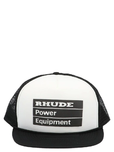 Shop Rhude Power Equipment Trucket Cap In Black & White