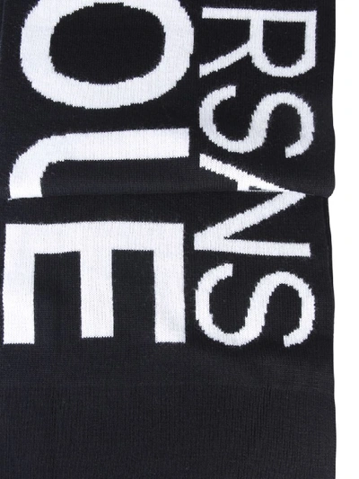 Shop Versace Jeans Couture Scarf With Logo In Nero