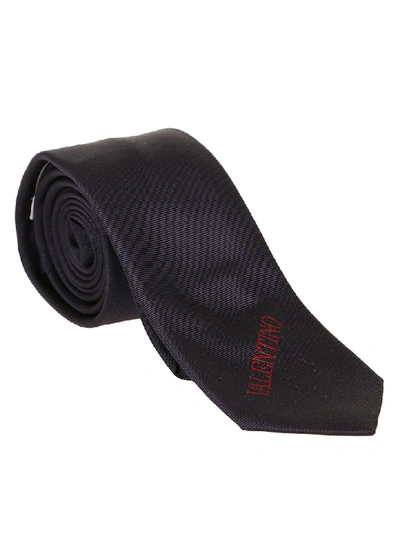 Shop Valentino Ties Yarn Dyed In Navy Rosso