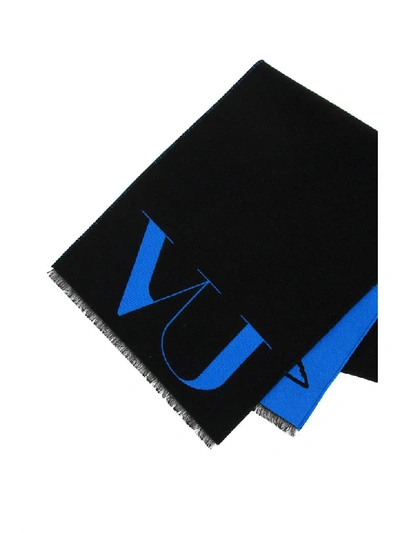 Shop Valentino Undercover Scarf In Nero Azzurro (black)