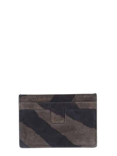 Shop Tom Ford Leather Card Holder In Marrone
