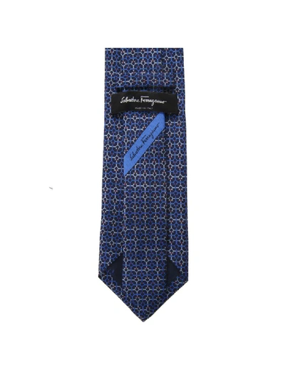 Shop Ferragamo Marine Silk Gancini Printed Tie