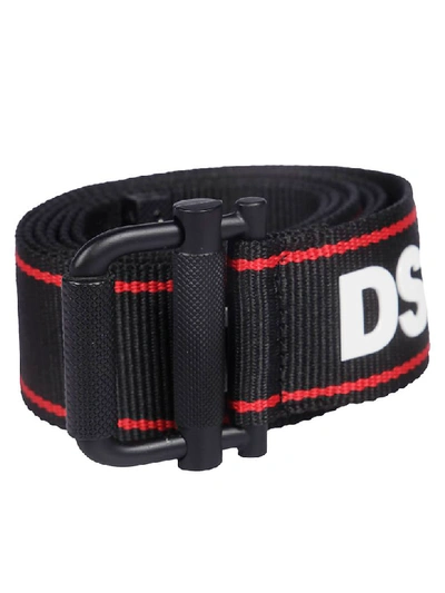 Shop Dsquared2 Logo Striped Belt In Black