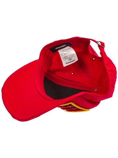 Shop Dsquared2 Basic Logo Baseball Cap In Rosso