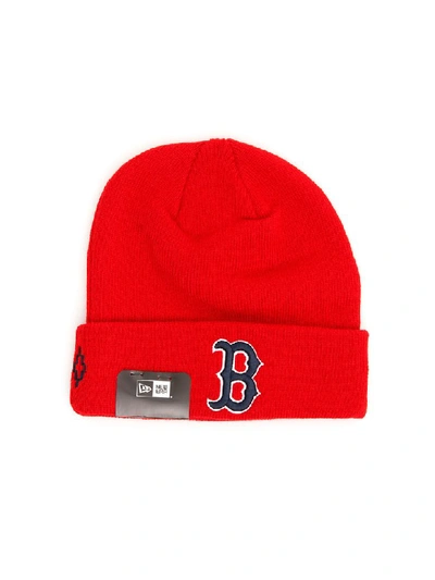 Shop Marcelo Burlon County Of Milan Red Sox Beanie In Red Blue (red)