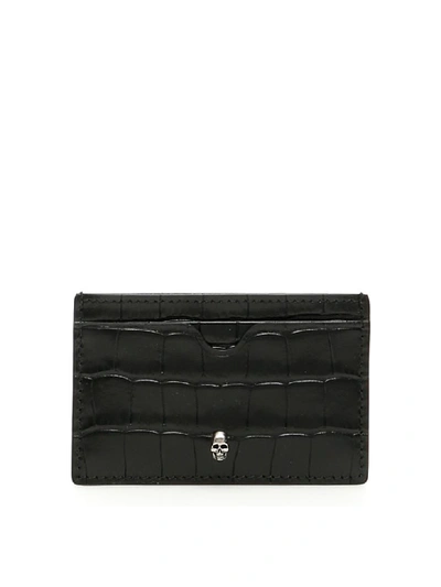 Shop Alexander Mcqueen Skull Credit Card Holder In Black (black)