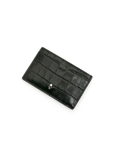 Shop Alexander Mcqueen Skull Credit Card Holder In Black (black)