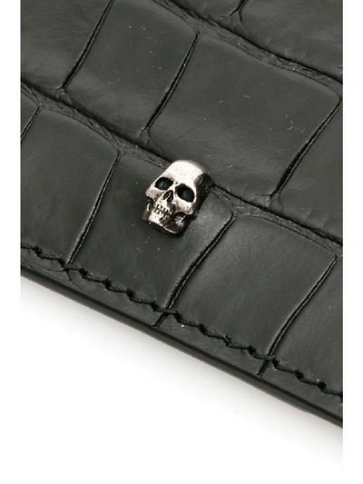 Shop Alexander Mcqueen Skull Credit Card Holder In Black (black)