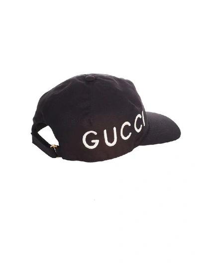 Shop Gucci Embroidered Baseball Cap In Nero
