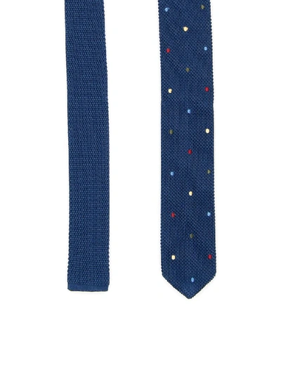 Shop Thomas Mason Paul Tie With Polka Dots In Blue Multi (blue)