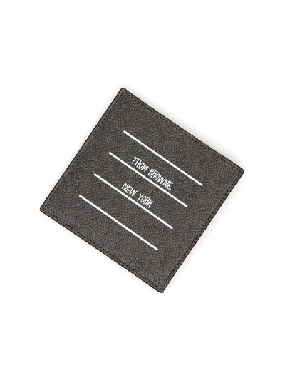 Shop Thom Browne 4-bar Label Cardholder In Charcoal (grey)