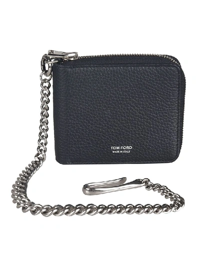 Shop Tom Ford Logo Chain Wallet In Black