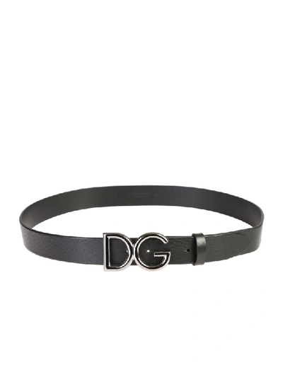 Shop Dolce & Gabbana Branded Belt In Black