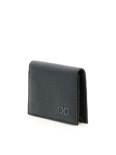 Shop Ferragamo Gancini Cardholder In Lavagna (blue)