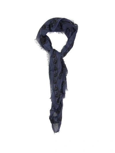 Shop Alexander Mcqueen Full Skull Scarf In Blackred (black)