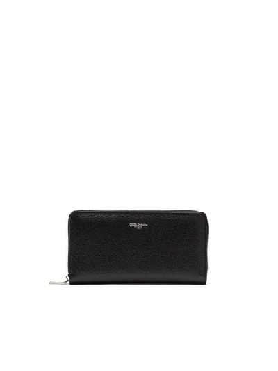 Shop Dolce & Gabbana Sun Ray Leather Wallet/raggio Di Sole In Black