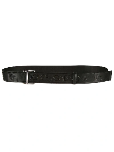 Shop Dolce & Gabbana Logo Tape Belt In Black