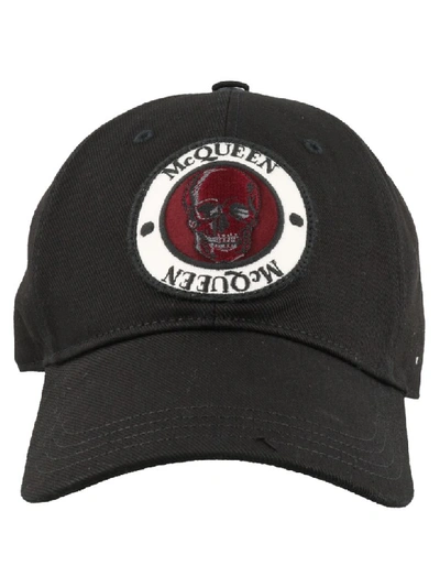 Shop Alexander Mcqueen Badge Baseball Cap In Black